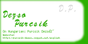 dezso purcsik business card